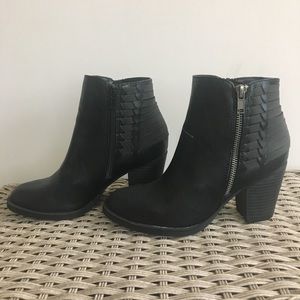 SUGAR WOVEN FAUX LEATHER ANKLE BOOTS